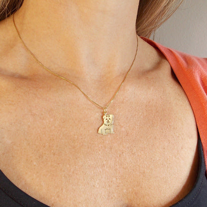 Pingente Pet Yorkshire Laço Ouro 18K