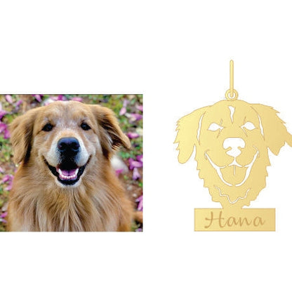 Pingente Golden Retriever Ouro 18k Placa Nome