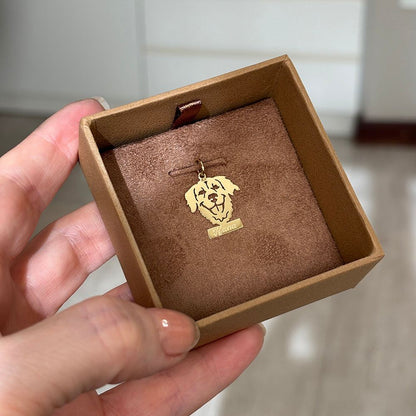 Pingente Golden Retriever Ouro 18k Placa Nome