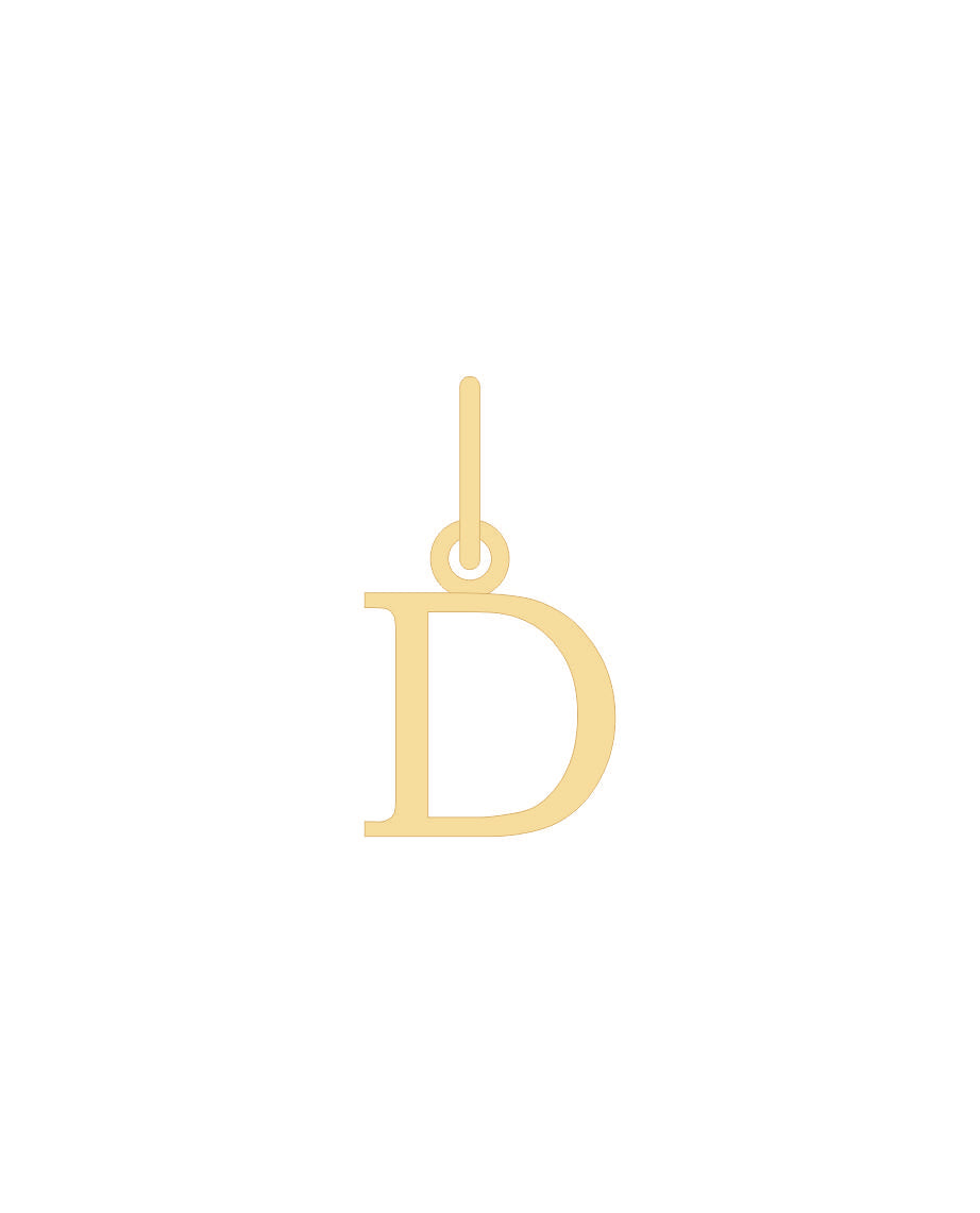 Pingente Letra D Ouro 18k