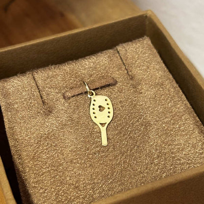 Pingente Raquete Beach Tenis Ouro 18k Pequena