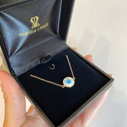 Pulseira Ouro 18K Olho Grego Pressão