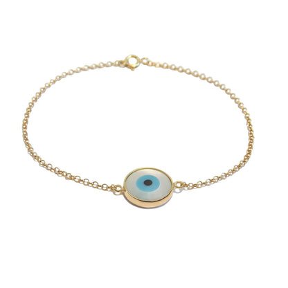 Pulseira Ouro 18K Olho Grego Pressão