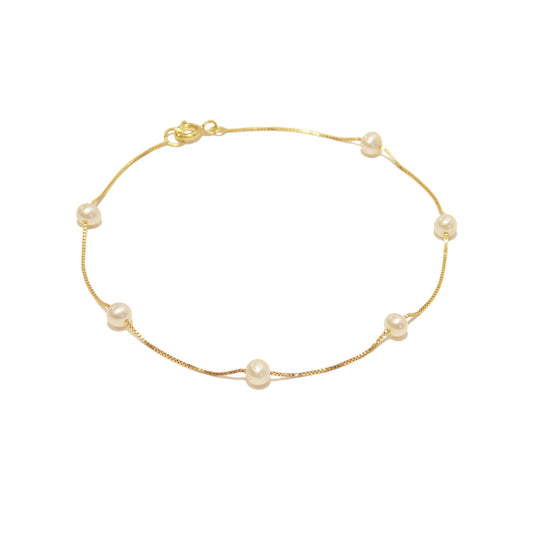 Pulseira Ouro 18k Pérolas Pequenas
