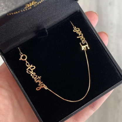 Pulseira de Ouro 18K Dois Nomes