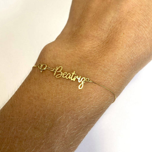 Pulseira de Ouro 18K Dois Nomes
