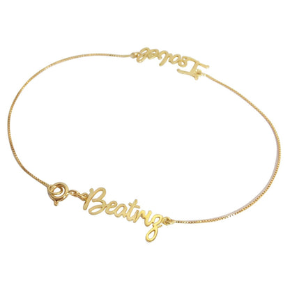 Pulseira de Ouro 18K Dois Nomes