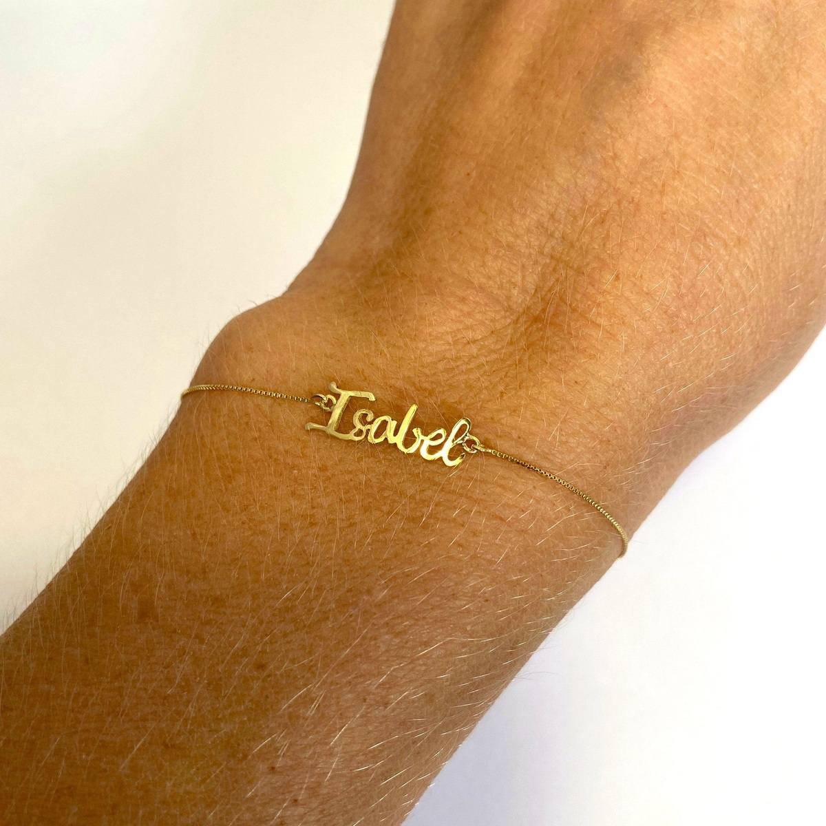 Pulseira de Ouro 18K Dois Nomes