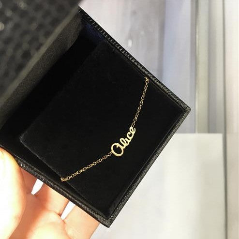 Pulseira de Ouro 18K Infantil com Nome no estojo