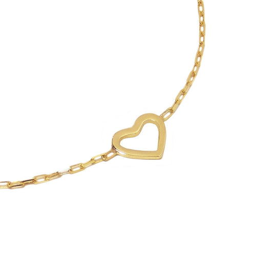 Pulseira de Ouro 18k Coração