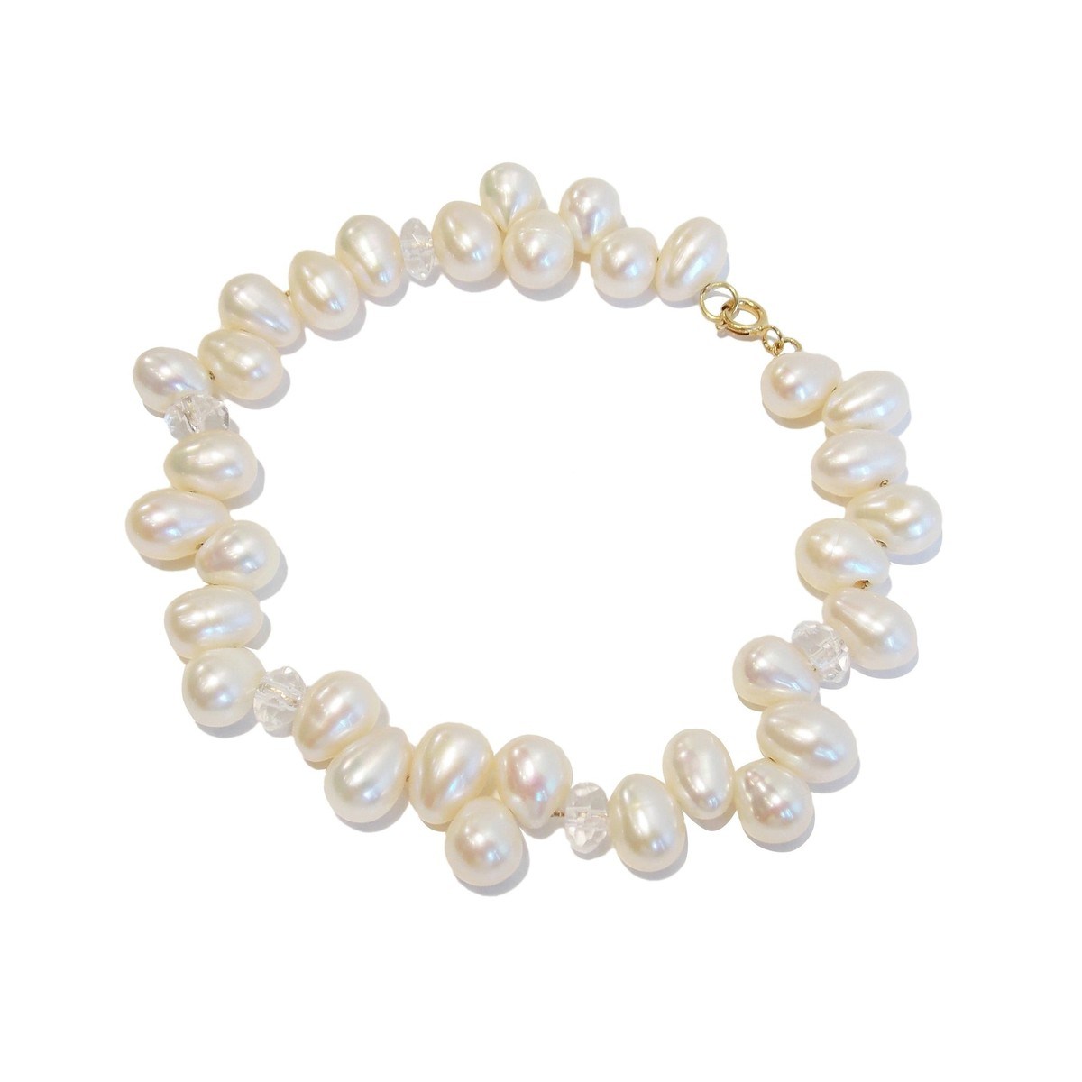 Pulseira de Ouro 18k Pérolas Gotinha