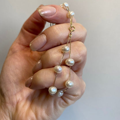 Pulseira Dupla Pérolas Ouro 18k