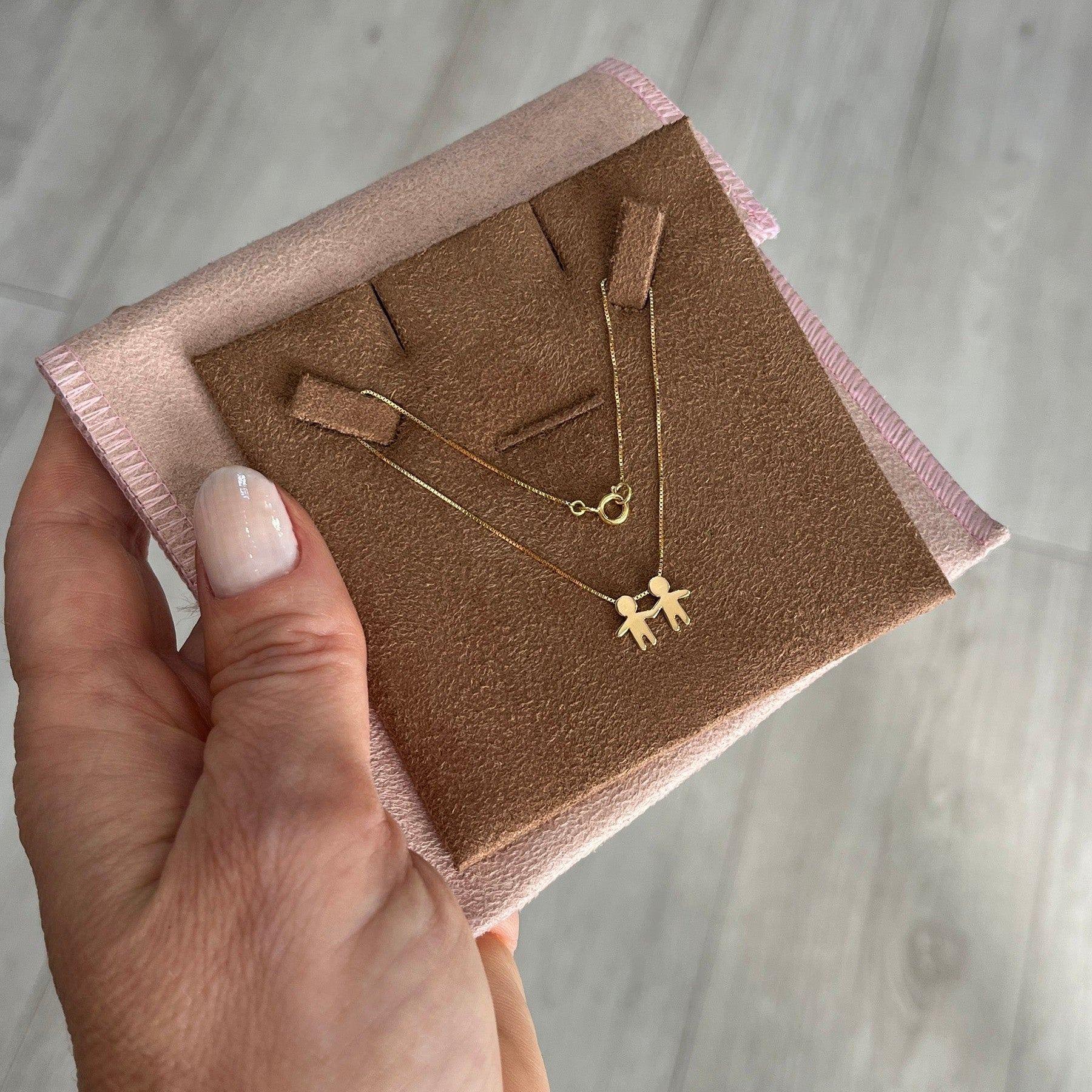 Pulseira 2 Filhos Menino Menina Mãozinha Ouro 18k
