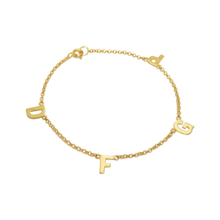 Pulseira Letras Ouro 18k