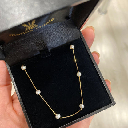 Pulseira Ouro 18k Pérolas Pequenas