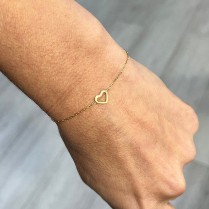 Pulseira de Ouro 18k Coração