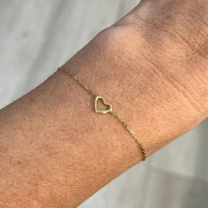 Pulseira de Ouro 18k Coração
