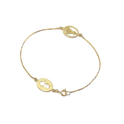 Pulseira Escapulário Menina Nossa Senhora Carmo Ouro 18K