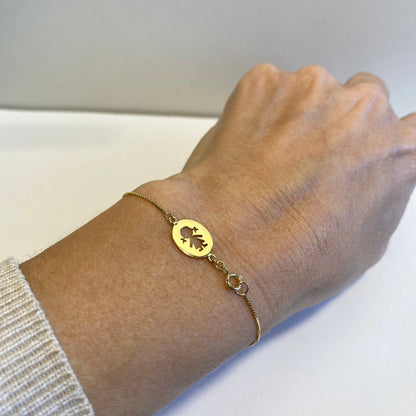 Pulseira Escapulário Menina Nossa Senhora Carmo Ouro 18K