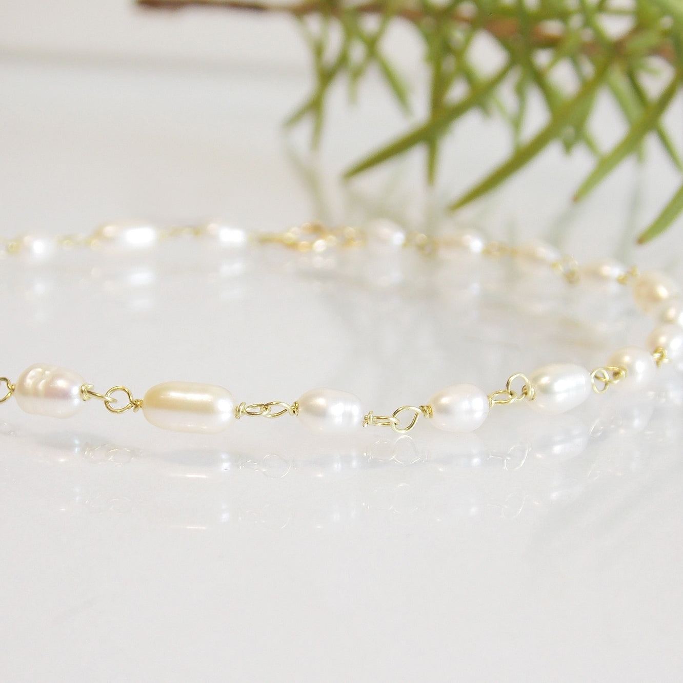 Pulseira ouro 18k com pérolas