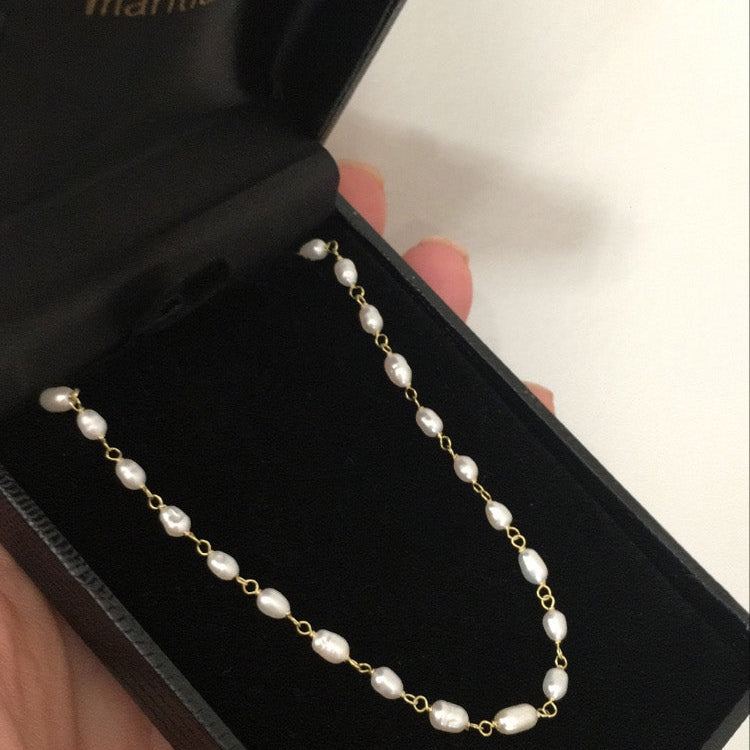 Pulseira ouro 18k com pérolas