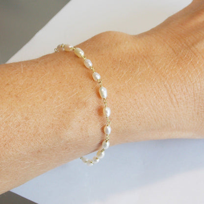 Pulseira Ouro 18k com pérolas