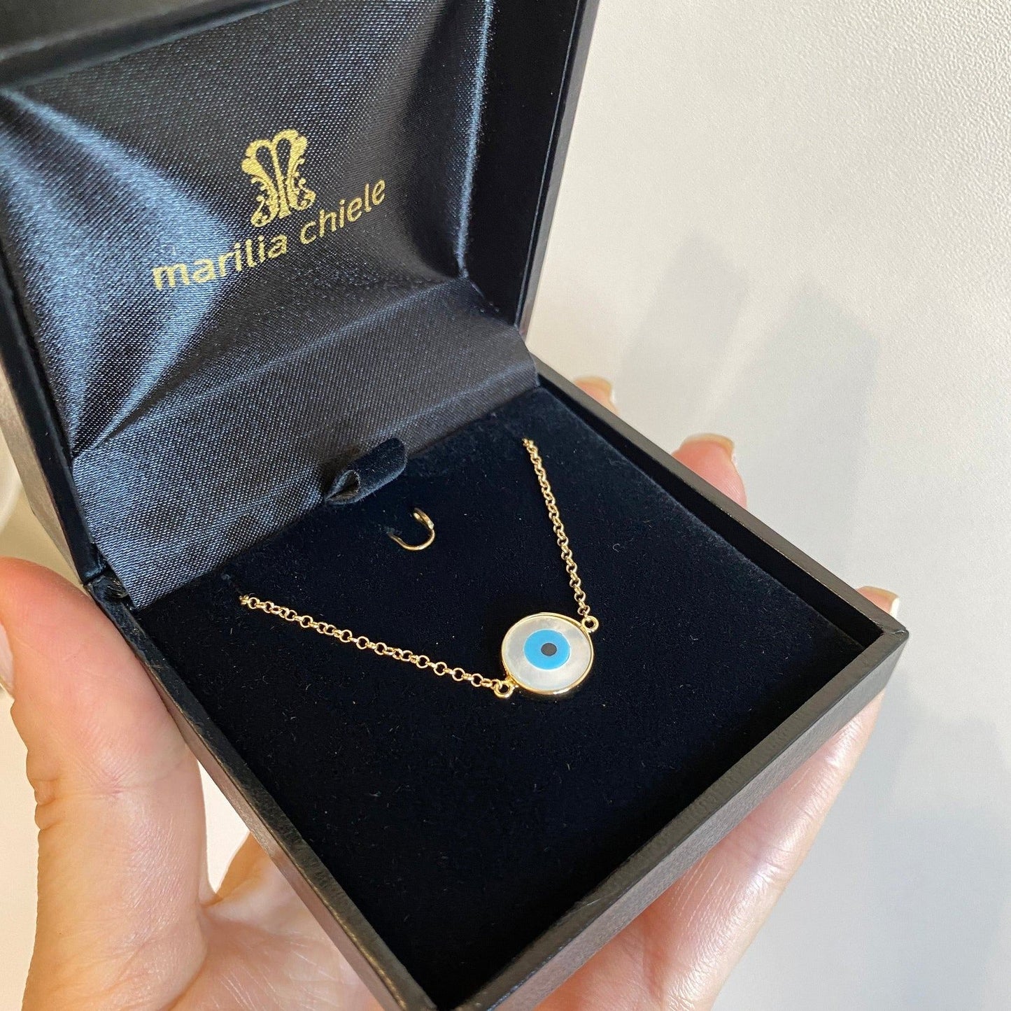 Pulseira Olho Grego Pressão Ouro 18K