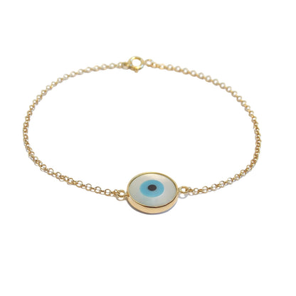 Pulseira Ouro 18K Olho Grego Pressão