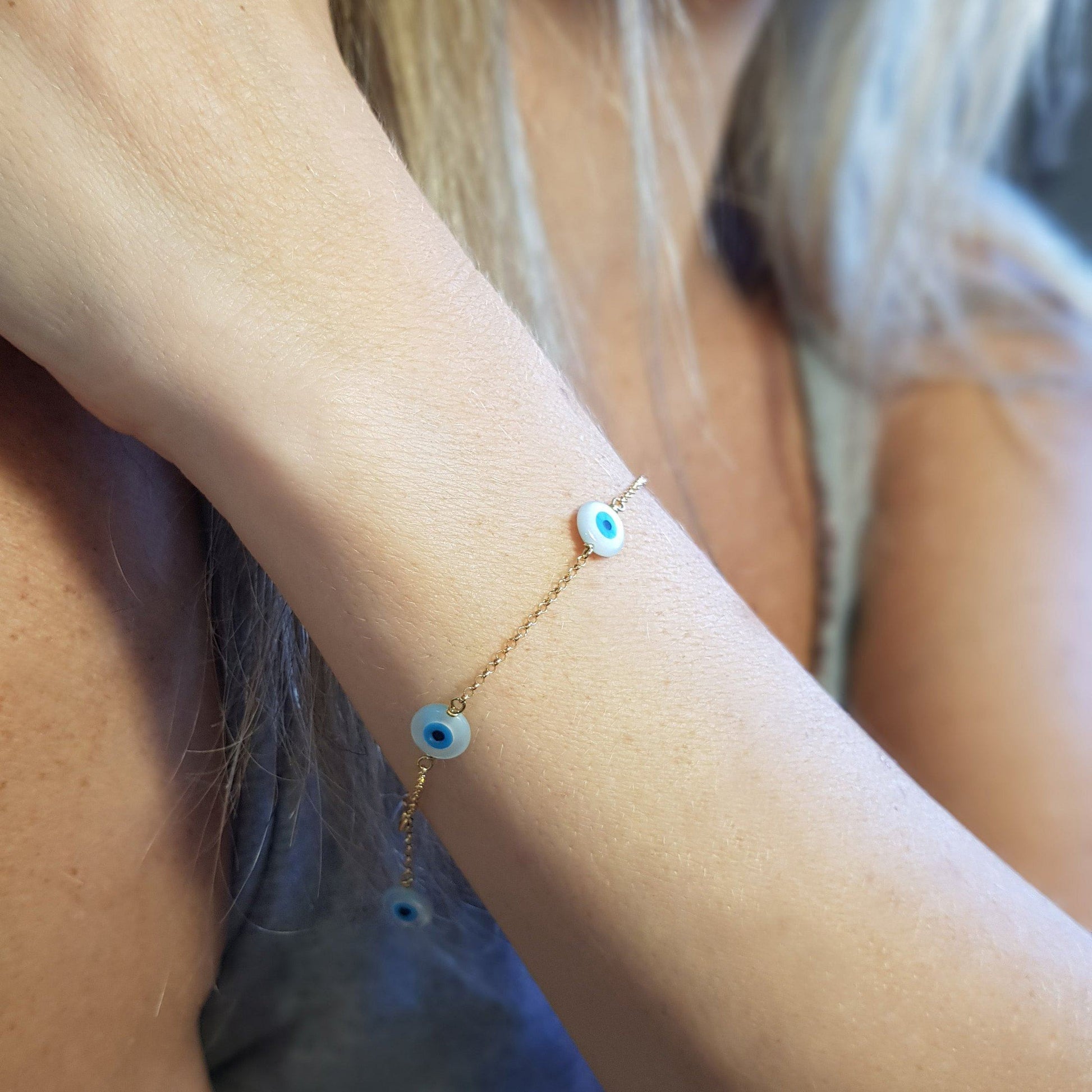 Pulseira Olho Grego Ouro 18k
