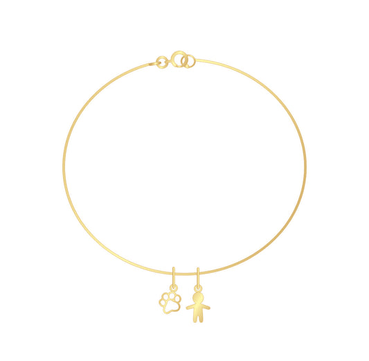 Pulseira Menino e Patinha Ouro 18k