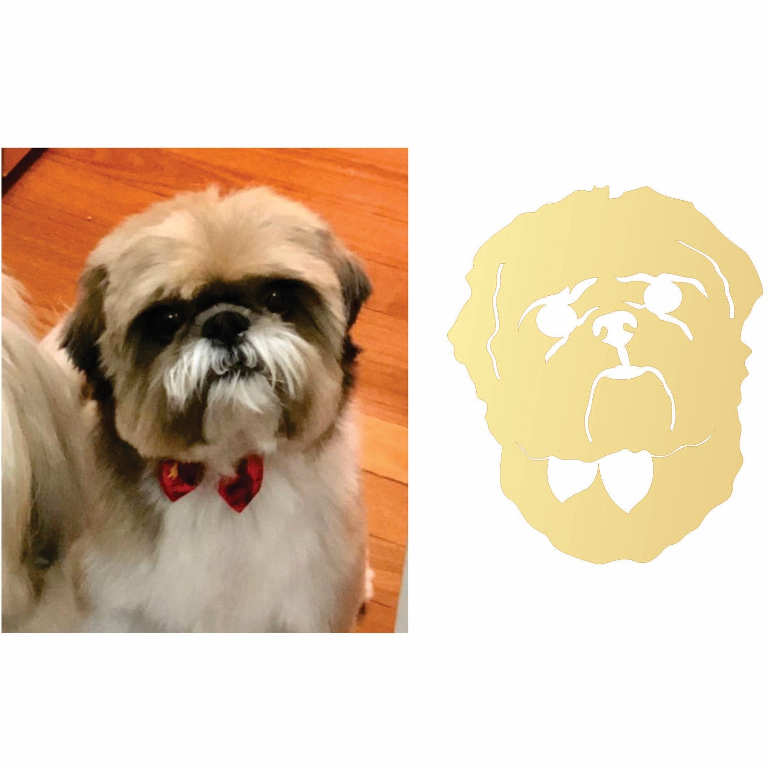 desenho pingente shih Tzu em ouro 18k 