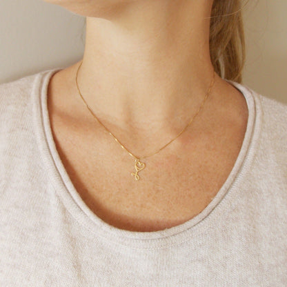 Pingente Estetoscópio Coração Ouro 18k